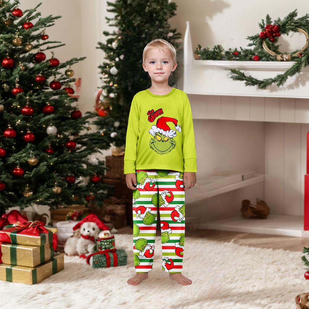 Parent-child Christmas Print Home Suit Long-sleeved Top And Pants