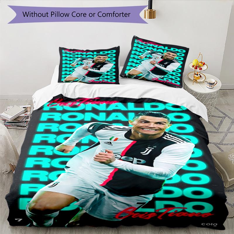 Ronaldo's Leo Messi's Legacy Bedding Set, Breathable Duvet Cover with Pillowcases, Soft Bed Linen for Bedroom Home Decoration, Perfect Festival Birthd
