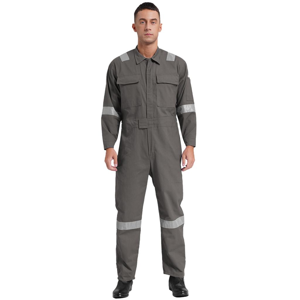 Mens Unisex Cotton Work Overalls One-piece Jumpsuit Dustproof Workshop Uniforms Dungarees Multi-pocket Coveralls Work Wear