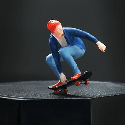 Миниатюрная фигурка кукла игрушка скейтбордист реалистичная смола макет сцены модели для сборки для