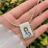 Cartoon Design Catholic Necklace Mini Size Virgin Mary Pendant Necklace  for Men and Women