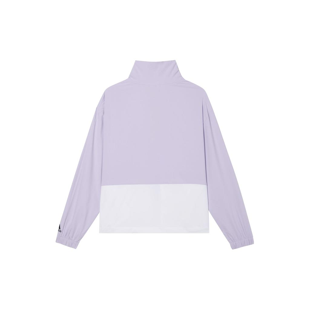 Adidas Винтажная спортивная стойка воротник цветной блок логотип принт повседневная тренировочная куртка женская куртка светло-фиолетовый GL5620