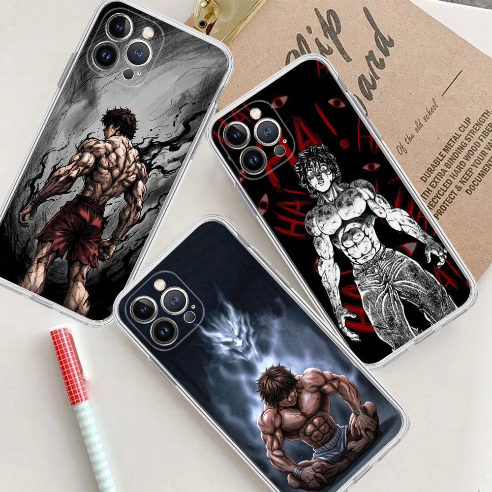 Крутой чехол для телефона B-Baki HanmaS для iPhone 17 16 15 14 13 11 12 Pro Max 16 Plus Прозрачный
