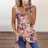 Женский топ Летний повседневный топ с принтом Rose Garden Plus Size без рукавов на молнии с V-образным вырезом и майкой