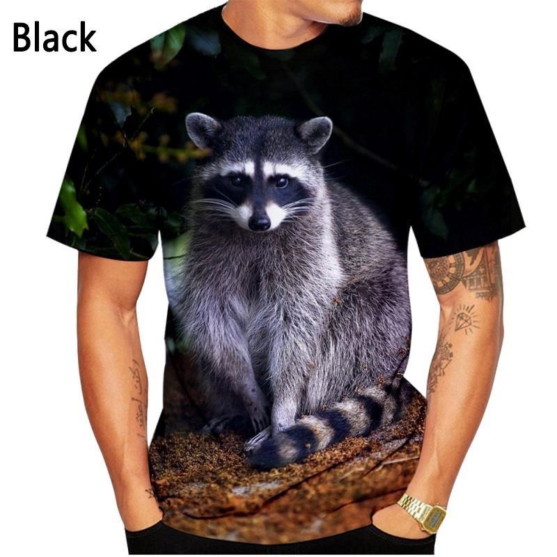 Новая модная футболка с принтом милого енота 3D для мужчин и женщин, повседневная рубашка с коротким рукавом и принтом енота для лета