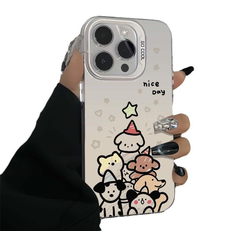 Christmas star puppy iPhone16 mobile phone case 13 tide 12 female 11 cartoon 14pro all-inclusive Apple 15prom