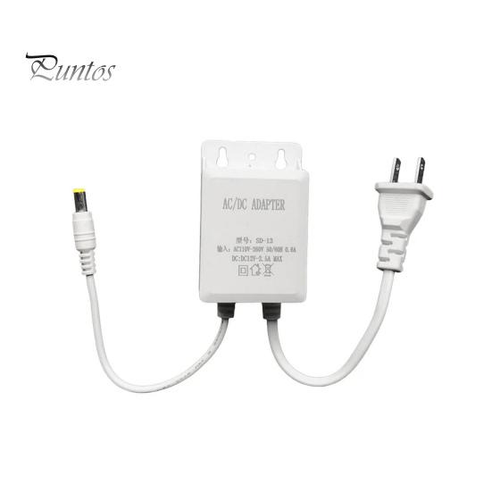 Водонепроницаемый адаптер питания 12В 2А для камер видеонаблюдения с вилкой EU/US