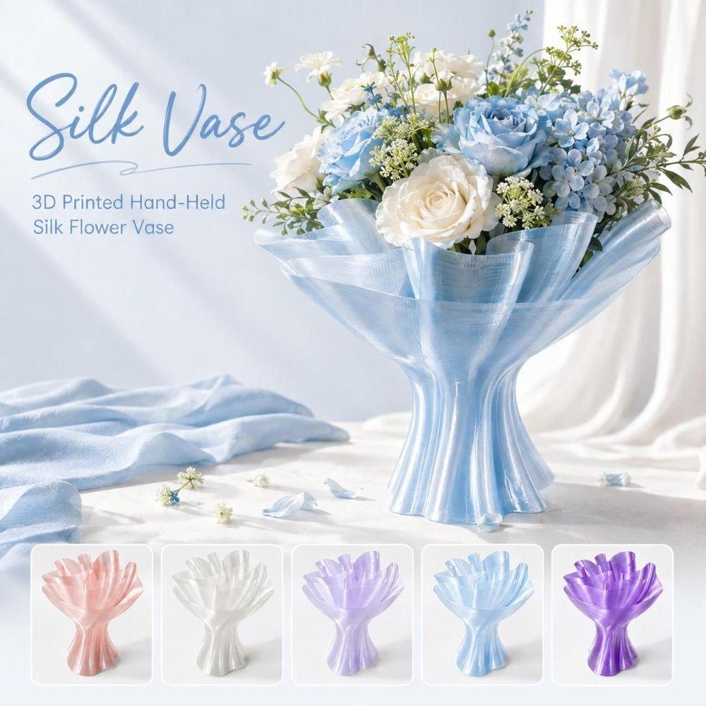 3D Printed 3D Printed Flower Vases Vintage Style Flower Plant Pot Decorative Vase Tabletop Display