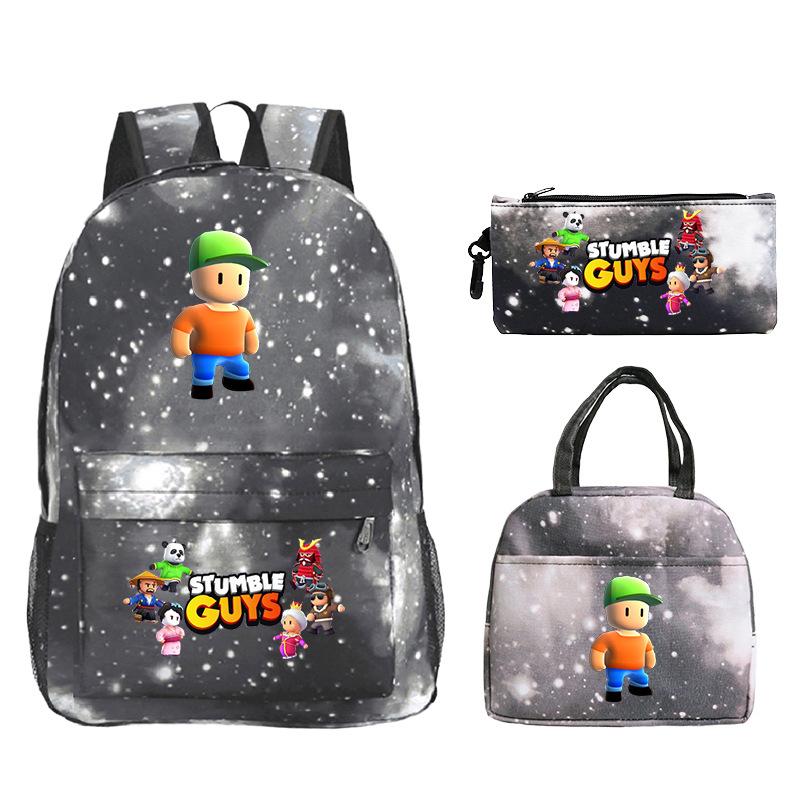 Игровая атрибутика Детский школьный набор с принтом Повседневный рюкзак, набор из трех предметов