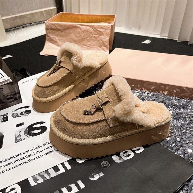 Тапочки из искусственного меха с меховой обвязкой для головы, женские шлепанцы, женские тапочки, уютные универсальные шерстяные тапочки с нишевым дизайном