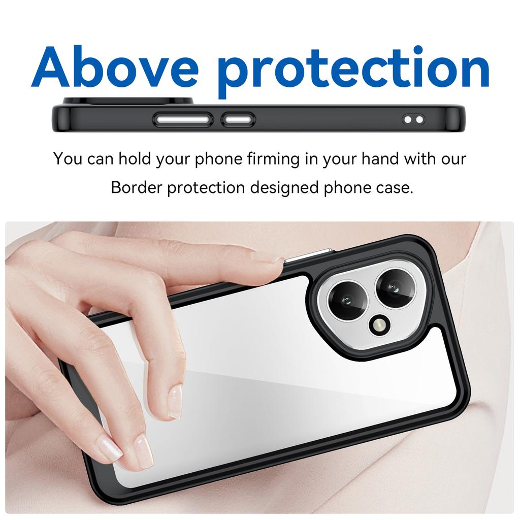 Для Honor 400 5G (Глобальный) Чехол для телефона WANLONFENG Серия XC TPU Акриловая крышка с закаленным стеклом (Большое отверстие для линзы)