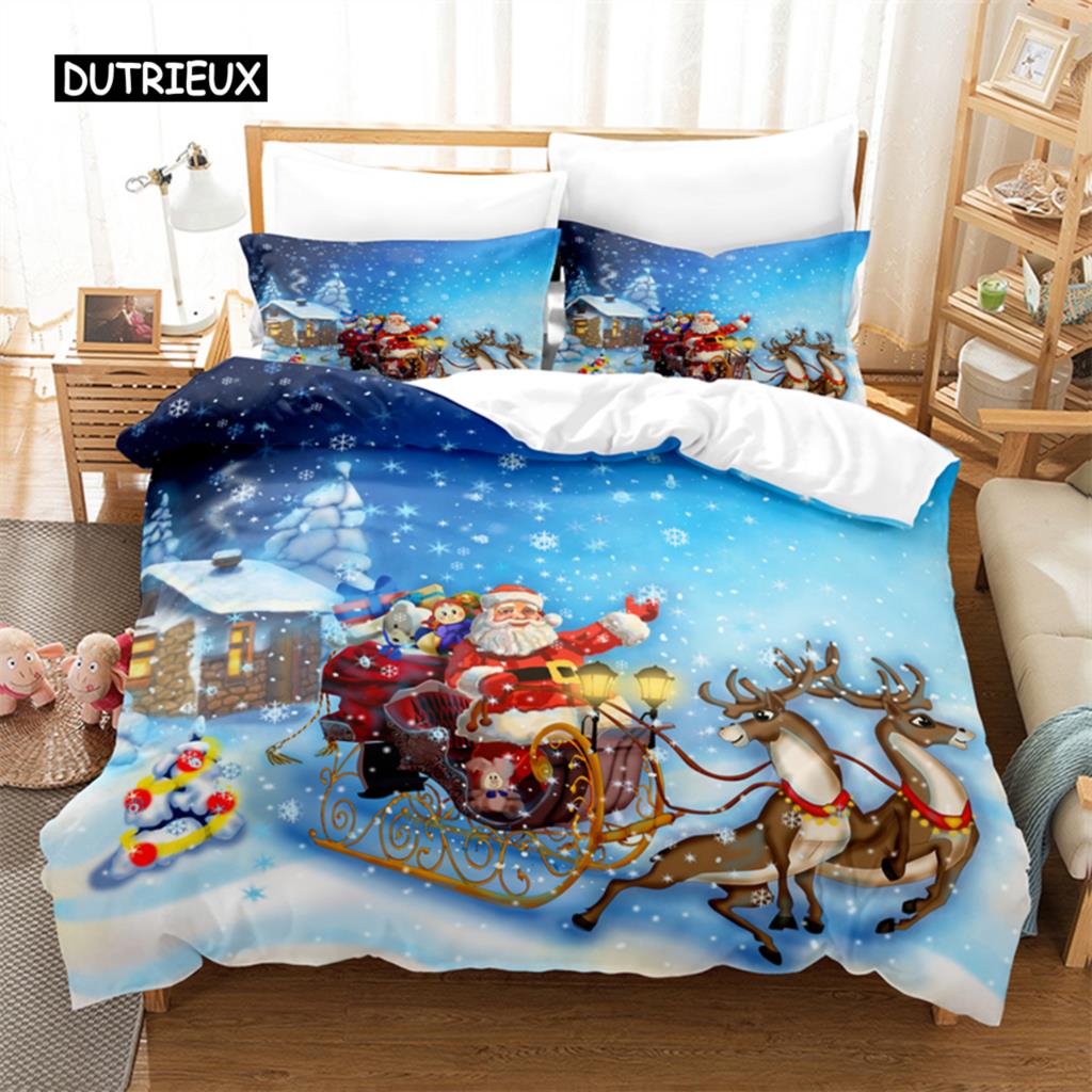 Father Christmas Bedding Set Duvet Cover Set 3d Bedding Digital Printing Bed Linen Queen Size Bedding Set Fashion Design