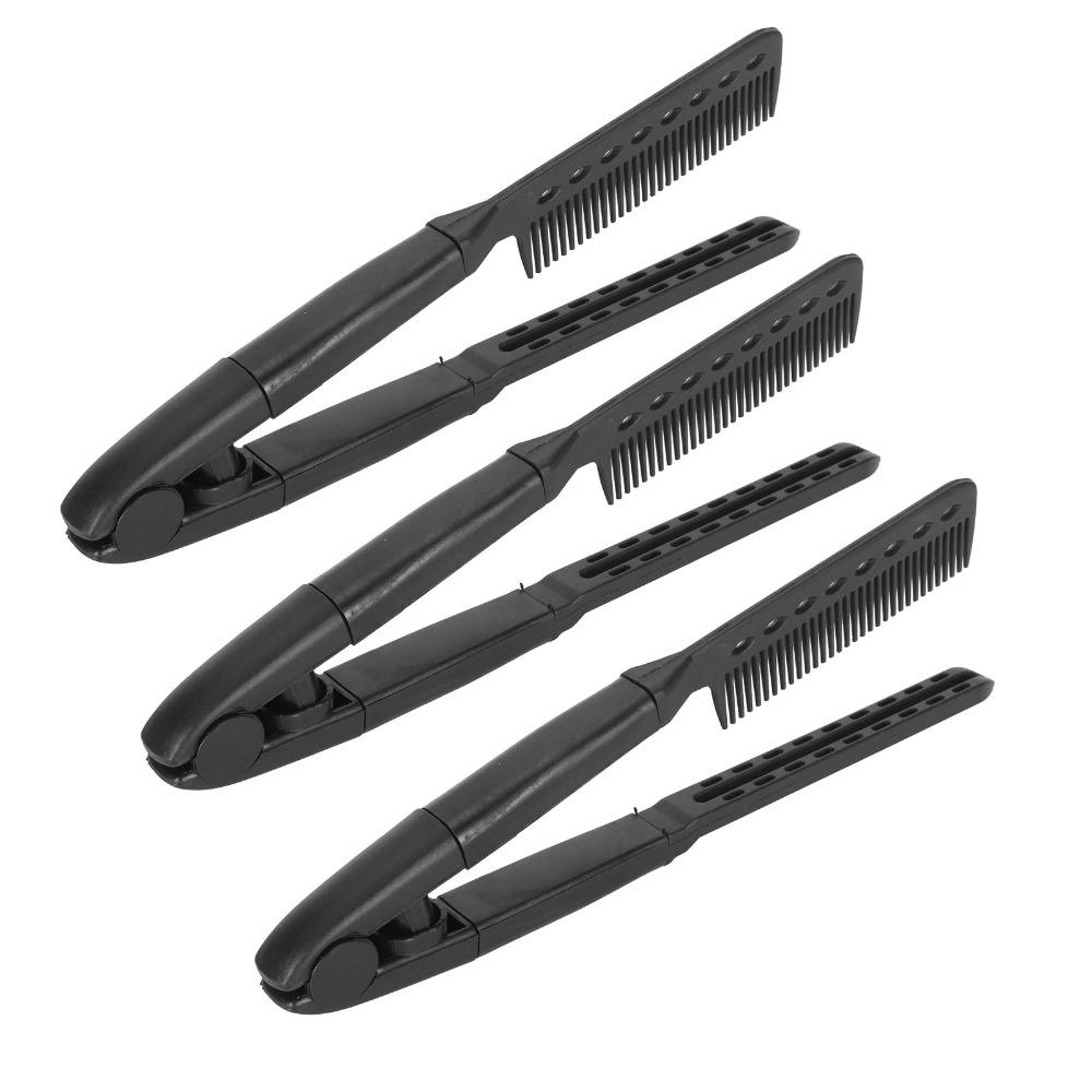 3pcs Portable V Shaped Hair Comb V Shaped Styling Comb Hair Straightening Comb Salon Use