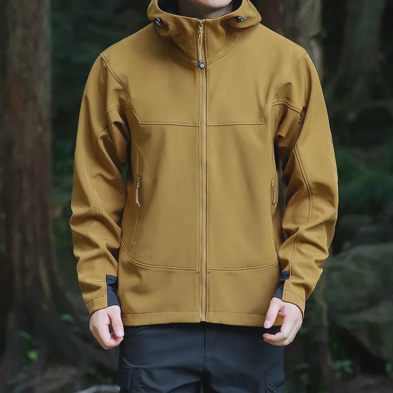 Большая мужская куртка Soft Shell Windproof Outdoor со съемной подкладкой