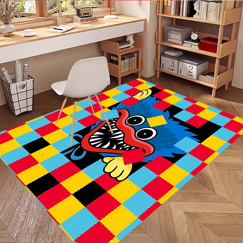 Huggy Wuggy Print Rug, Washable Floor Carpet, For Entryway Dorm Laundry Room Office Study, Home Decor Birthday Christmas Gift