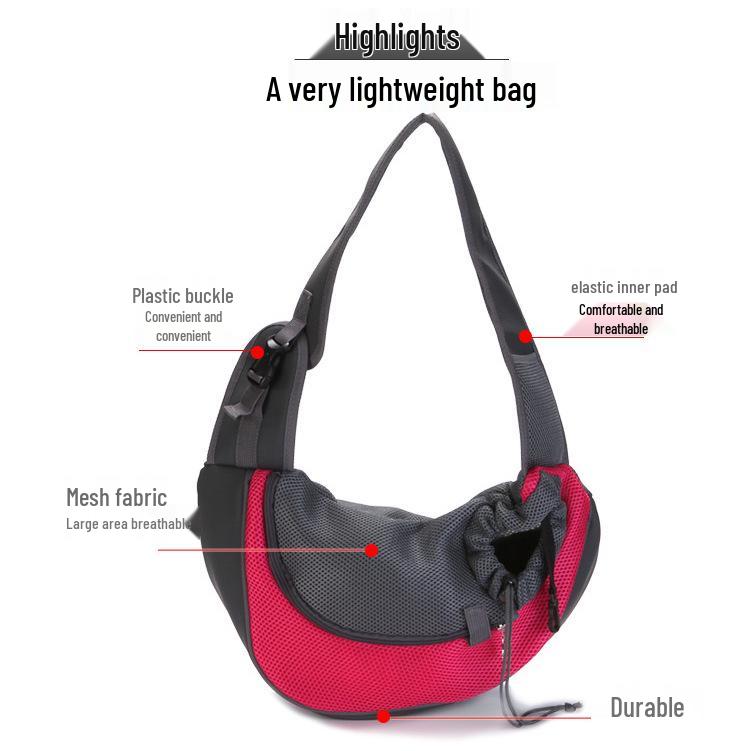 Breathable Crossbody Pet Bag for Cats & Dogs - Travel Shoulder Backpack