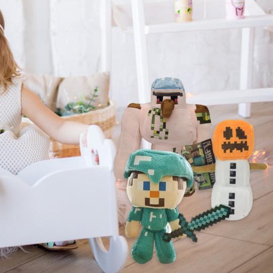 Милый Яркий Вид Высокая Симуляция Удобная Плюшевая Кукла Minecraft Мягкая Мультяшная Игровая Кукла Свинья Кальмар Кот Плюшевая Игрушка Домашнее Украшение