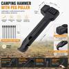 Multifunctional Camping Hammer with Peg Puller 8 Tent Stakes Built-in Storage Handle & Bottle Opener  Heavy Duty Lightweight Mallet for Hiking Tarp