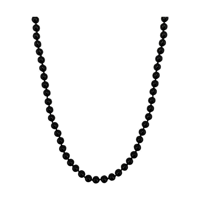 Рекомендуемое ожерелье из черного агата: Женский чокер из меди с покрытием из 18-каратного золота, легкая роскошь в стиле ретро с черными бусинами, идеально подходит для свитеров.