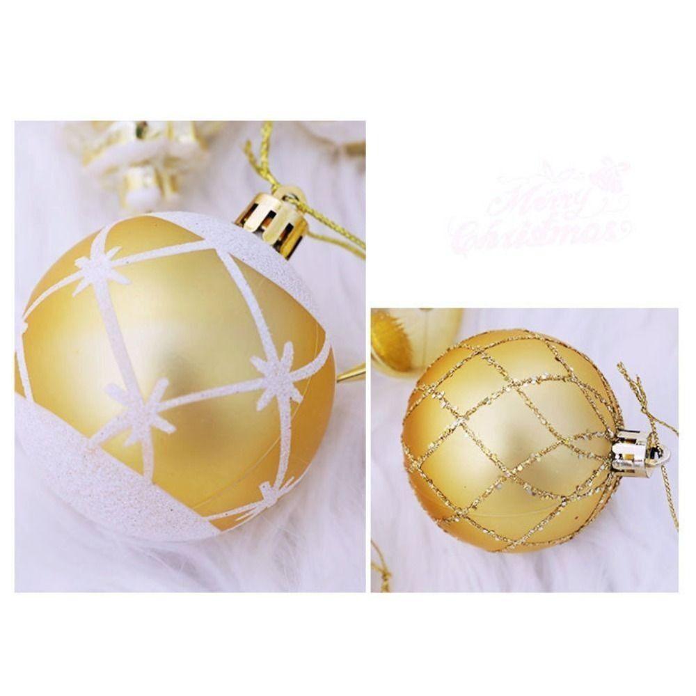16Pcs Plastic Christmas Tree Decorations Cartoon Christmas Tree Pendant NEW Xmas Hanging Ball Set