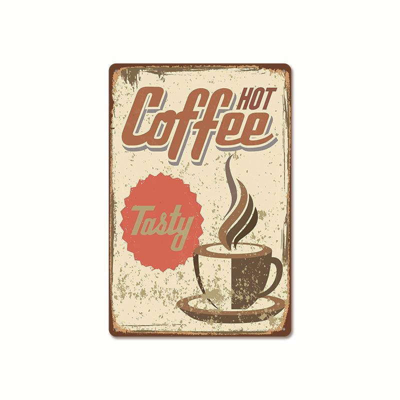 Coffee Shop Metal Sign Vintage Tin Sign Plaque Metal Vintage Wall Decor for Coffee Bar Cafe Retro Metal Posters Iron Painting