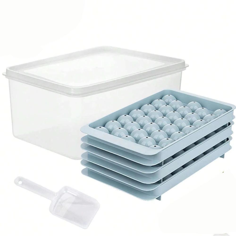 with Ice Shovel Ice Cube Maker Box Creative Round Ice Cube Trays  Chilling Drinks