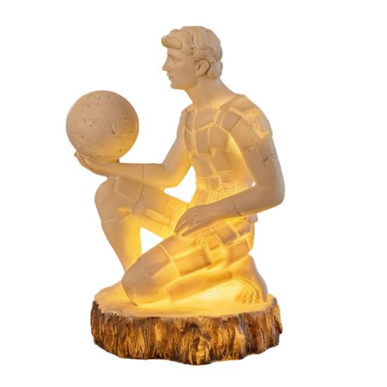 Художественная фигурка мыслителя с ночником, скульптура думающего человека, статуэтка из смолы, декоративная лампа, украшение для дома, офиса, рабочего стола