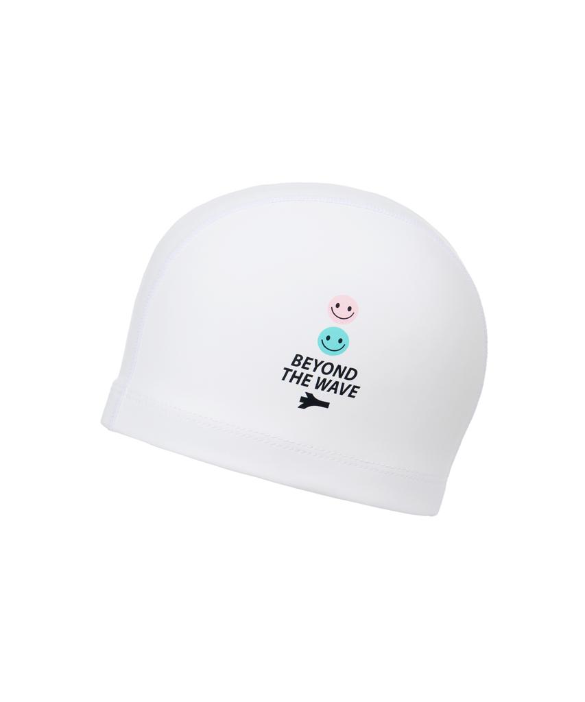 Lenomasuyeongbog Взрослая Белая Шапочка для плавания с рисунком улыбки Pu Ro-Rc2F006-Wh