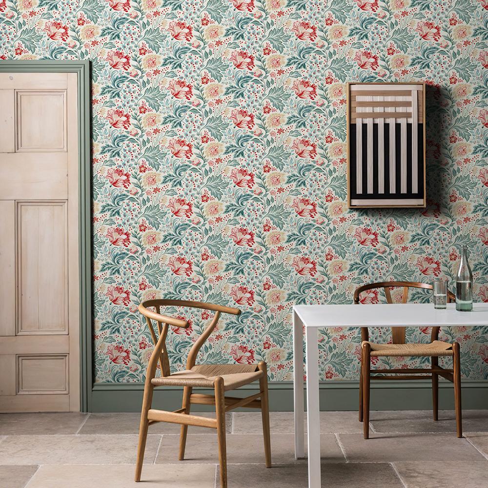 Синие и красные цветочные виниловые обои Morden Водонепроницаемые и прочные ПВХ наклейки на стену Цветочная наклейка для шкафа для мебели