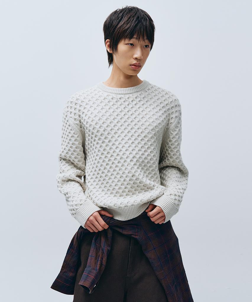 INTEMPOMOOD Croffle Round Neck Knit_Ivory