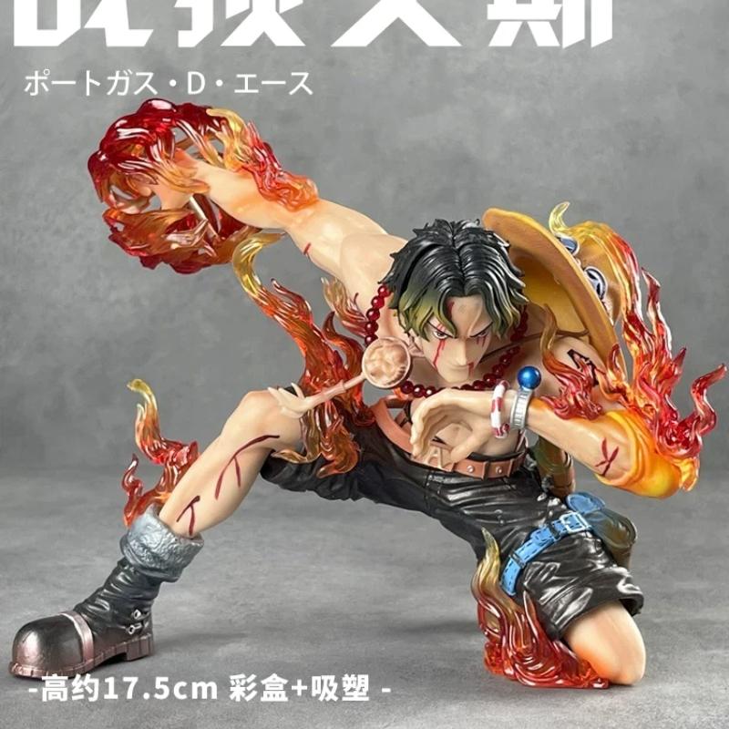 Фигурка Действия Портгаса Д. Эйса из One Piece Светящаяся Сцена с Пламенем ПВХ Коллекционная Статуэтка Настольное Украшение Для Фанатов Аниме Коллекционеров
