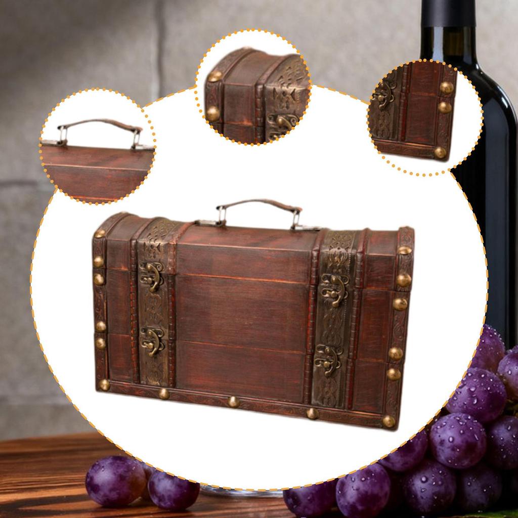 Кейс-переноска для бутылок вина с ручкой, винтажный сундук, деревянный держатель для дома, шампанское
