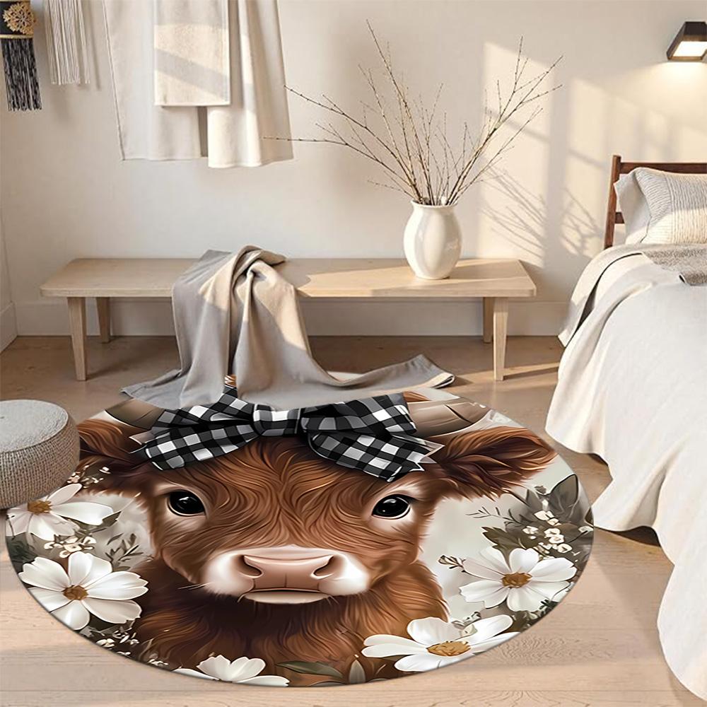 Yak Round Office Rug Suitable for Decorate room Playrooms Study room Living Rooms Antislip Round Carpet Decorate Offices