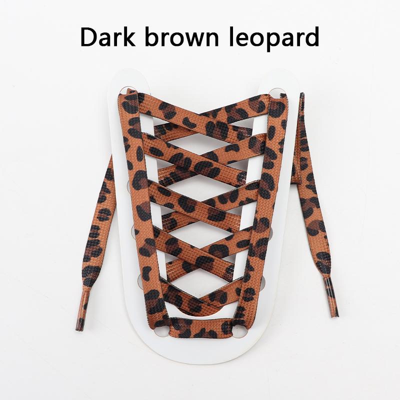 Leopard Print Flat Shoelaces Sneakers Colorful Shoelace Classic Animal Patten Shoe Laces Canvas Zebra Tiger Snake Shoestrings