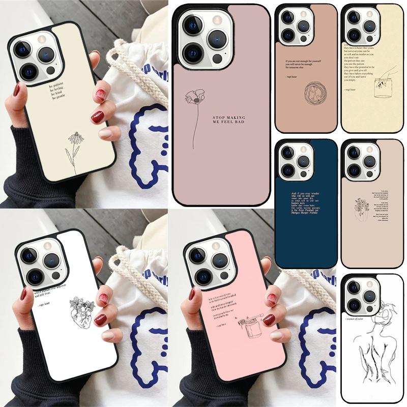 Эстетика Шик Минимализм Стихи Чехол для Телефона Для iPhone 17 Air 15 16e 14 13 Pro Max Coque 12 11 Pro Max PLUS чехол