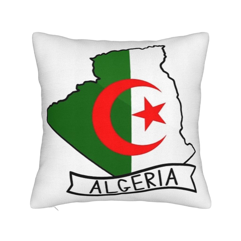 DZ Algeria Algerian Flag Pillow Cover Merchandise Soft Cushion Cover Decorative Pillow Case Cover Home Multi Size