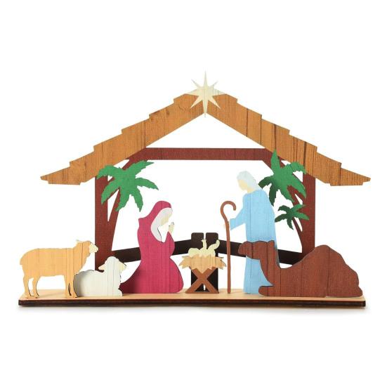 Рождественский вертеп Yousheng, деревянный рождественский вертеп, христианская религиозная статуэтка, праздничный настольный центральный элемент для декора фермерского дома