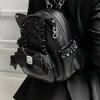 Корейская мода Y2k панк рюкзак кружевной бант кошачьи ушки лотос кружевная отделка лолита рюкзак из искусственной кожи большой вместимости женский рюкзак