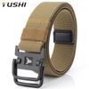 Новый мужской ремень для поездок на работу с автоматической пряжкой из нейлона, универсальный двухслойный толстый ремень для отдыха на природе