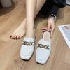 Thick-heeled Slippers Women's 2025 Spring and Summer New Fashion Women's Shoes Low-heeled Shallow Mouth One-pedal Bag Head Slippers Women