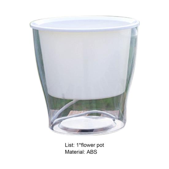 Portable Flower Pot Temperature Resistant ABS Self Watering Hydroponic Plant Flowerpot for Home