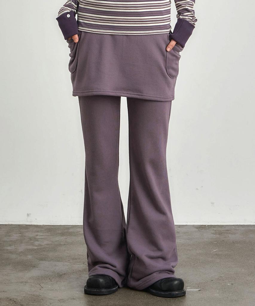 KIJIKO Ke611-Bootcut Skirt Pants Purple