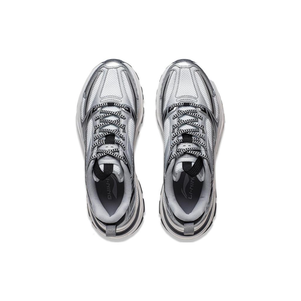 Li Ning Aurora 2K V2 Амортизация Скользкая Устойчивость к истиранию Поддержка Низкие Повседневная Обувь Мужская Белый Серебристый AGCU025-1