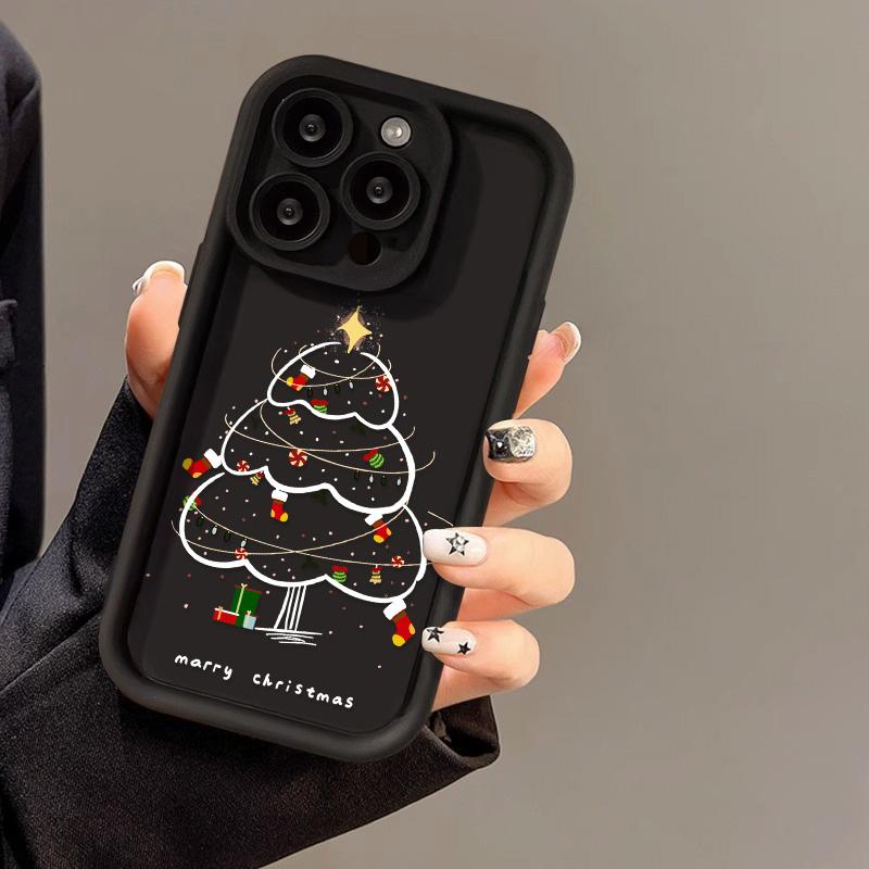 Рождественский чехол для iPhone 11 13 12 14 15 16 Pro Max XR XS Samsung A15 A55 A05 Redmi 12 13C OPPO A16 A18 A60 Reno 11 Vivo Y17S Y12 infinix note