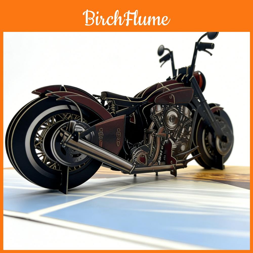Modern Motorcycle 3d Pop Up Card For Birthday Gift For Dad