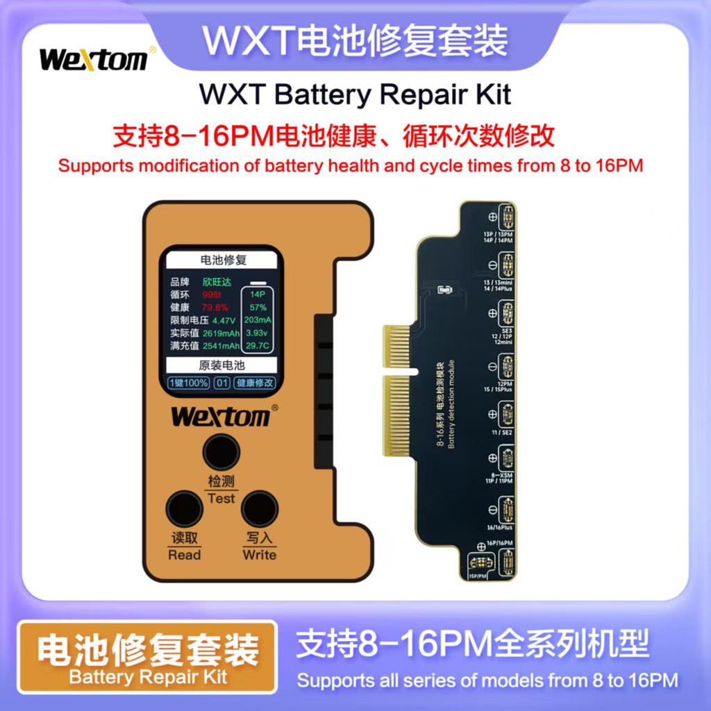 Wextom Tag-on External Battery Repair Flex Cable Programmer for IPhone 11-15 Pro Max Battery Read Write Repair Tool