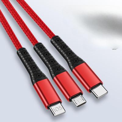 Двухпроводной кабель для передачи данных с тремя телефонами U+C на M+L+C, кабель для быстрой зарядки, подходящий для Samsung и Apple, кабель для передачи данных