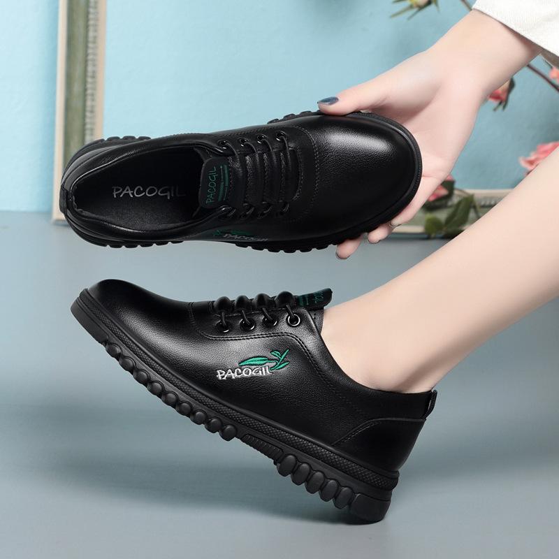 Спортивная повседневная обувь Мягкая кожа Мягкая подошва Удобная дорожная кожаная обувь Женская обувь Легкая обувь