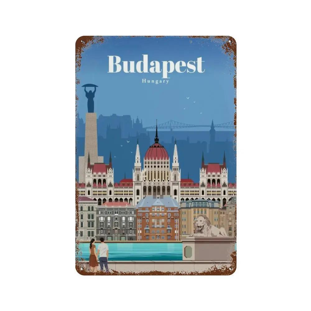 Амстердам Лондон Исландия Бали Путешествия Плакат Металлическая Жестяная Вывеска Табличка Ретро Таблички Для Клуба Человек Пещера Бар Отель Домашний Кафе Настенный Декор