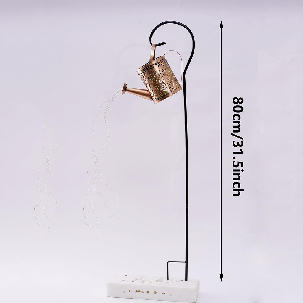 1pcs Solar Waterfall Kettle Light, Hollow Peacock Kettle Design, Outdoor Garden Decor Light, Iron Light for Yard, Party Gift